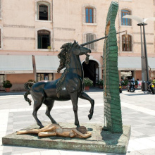 decoração do jardim ao ar livre metal artesanato bronze unicórnio escultura